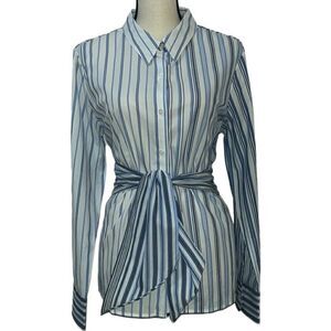 Tommy Hilfiger Young American Striped Tie Front Button Down Blouse